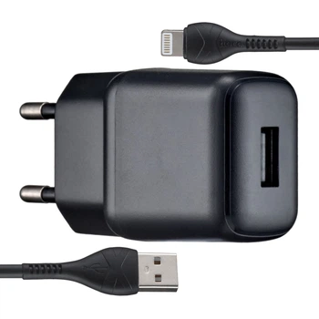 СЗУ Hoco C96A single port charger set(iP)(EU) Black