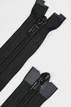 Молния спиральная YKK черная, 120 см 2 бегунка, тип 5 разъемная, черный бегунок