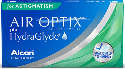 Торические контактные линзы Alcon Air Optix plus HydraGlyde for Astigmatism BC=8.7 DIA=14.5 PWR=-8.50 CYL=-0.75 AXE=120 3 линзы