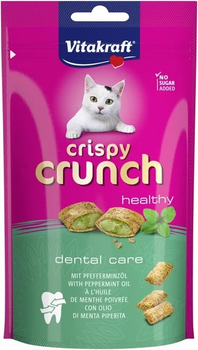 Ласощі для кішок Vitakraft Crispy Crunch для зубів з м'ятою 60 г (4008239288134)