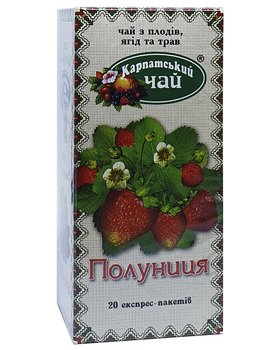 Карпатський чай Полуниця у пакетиках 20 шт х 2 г (973)