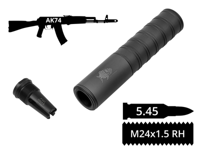 Глушитель разборной 2в1 с пламегасителем AFTactical S44F30 5.45мм M24x1.5RH