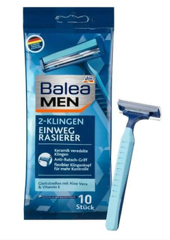 Бритви одноразові чоловічі Balea Men 2-Klingen-Einwegrasierer на 2 леза, 10шт