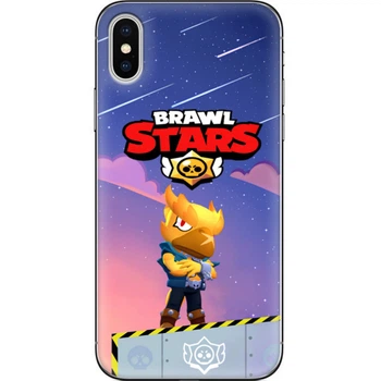 Силиконовый Чехол с Картинкой для IPhone XS Принт (Бравл Старс Ворон, Brawl Stars Crow) (35413-ysm018)