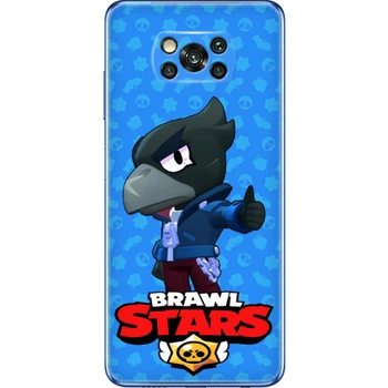 Силиконовый Чехол с Картинкой для Xiaomi Poco X3 Pro Принт (Бравл Старс Ворон, Brawl Stars Crow) (041288-ysm016)
