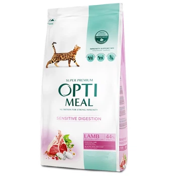 Сухой корм для котов с чувствительным пищеварением Lamb Sensitive с ягненком 1 кг Optimeal
