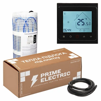 Теплый пол Prime Electric PM-175 1,5 м² 263 Вт нагревательный мат с программируемым Wi-Fi терморегулятором черным (10175-0083)