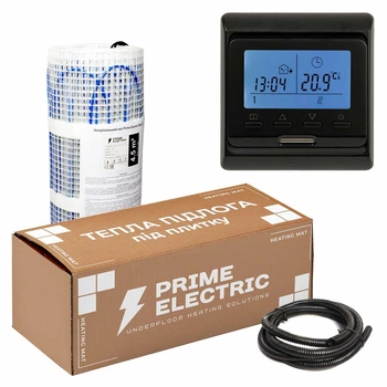 Теплый пол Prime Electric PM-175 15 м² 2625 Вт нагревательный мат с программируемым терморегулятором черным с двумя датчиками (10175-0064)
