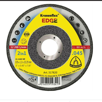 Круг відрізний по металу d125мм*1,2*22,23мм EDGE Klingspor