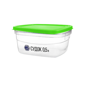 Контейнер універсальний 0,5л прозорий/зелений Народний продукт