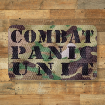 Шеврон Combat Panic Unit, 8х5, мультикам, на липучке( велкро), патч печатный