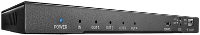 Splitter z dźwiękiem i downscalingiem Lindy 4 Port HDMI 18G (4002888382311)