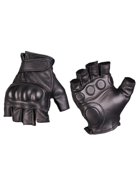 Перчатки тактические кожаные без пальцев с демпфером 2XL Black