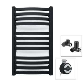 Полотенцесушитель комбинированный Terma D01 960x500 Black mat, тен MOA + вентиль Integra