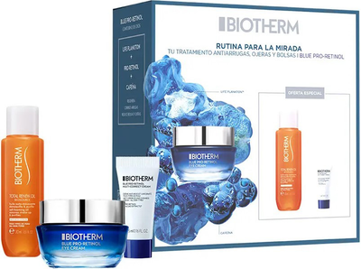 Zestaw do pielęgnacji twarzy Biotherm Blue Pro-retinol Krem 5 ml + Olejek oczyszczający 30 ml + Krem do skóry wokół oczu 5 ml (8431240411219)