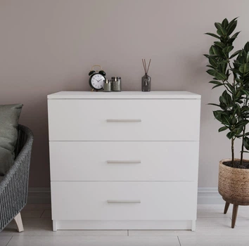 Комод тумба на 3 шухляди комодик дитячий 71 см для одягу та дрібниць з висувними ящиками (А-89) Білий