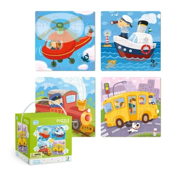 Пазл 4в1 DoDo Транспорт 4 картинки по 12-16-20-24 элемента 22х22см (DoDo_Transport)