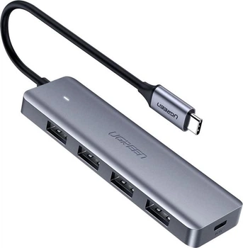 USB-хаб Ugreen 4-in-1 USB Type-C to 4xUSB 3.0 HUB тонкий 15СМ Black (CM219)
