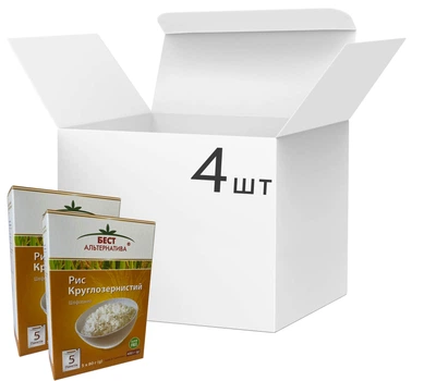 Упаковка риса Бест Альтернатива круглого 5х80 г x 4 шт (1.2 кг) (4820009102569)