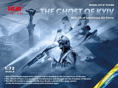 Збірна модель 1/72 літак «Привид Києва» МіГ-29 Повітряних Сил України ICM 72140