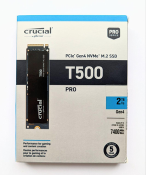 SSD накопитель Crucial T500 2 TB (CT2000T500SSD8) без радиатора (up to 7400/7000 MB/s), Совместим с Playstation 5