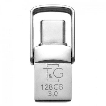 USB OTG T&G 2&1 3.0 Type C 128GB Metal 104 Колір Сталевий
