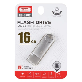 USB Flash Drive XO DK02 USB3.0 16GB Колір Сталевий