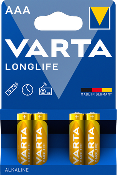 Батарейка VARTA Longlife AAA / LR03 Alkaline 1.5v (блістер)