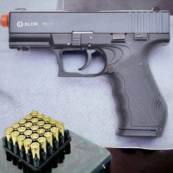 Стартовый сигнальный пистолет Blow TR 17 (Glock) +25 шт холостых патронов (9 мм)