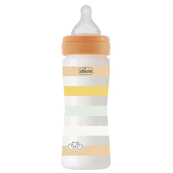 Пляшечка Chicco Well-Being пластик 250 мл (соска силіконова середній потік) 2+, neutral