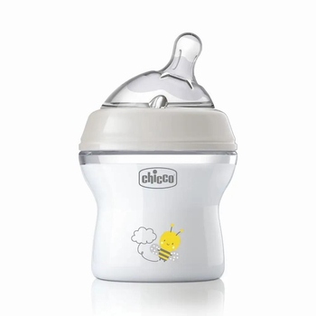 Пляшечка Chicco Natural Feeling пластик 150 мл (соска силіконова повільний потік) 0+, neutral