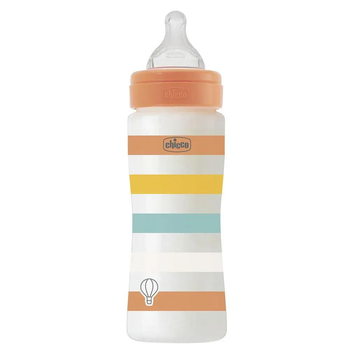Пляшечка Chicco Well-Being пластик 330 мл (соска силіконова швидкий потік) 4+, neutral