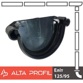 Заглушка желоба Alta Profil 125 система Графитовая