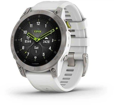 Смарт-годинник Garmin Epix (Gen 2) Sapphire White Titanium (010-02582-21)