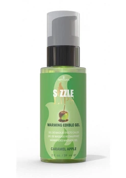 Согревающий массажный гель Sensuva Sizzle Lips Caramel Apple (59 мл), без сахара, съедобный