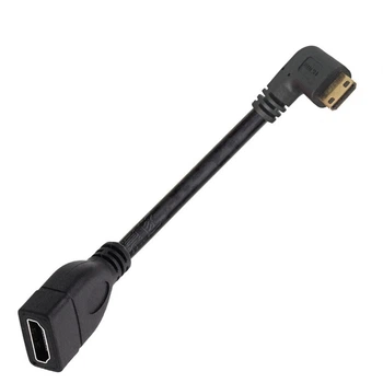 Кабель переходник Mini HDMI штекер на HDMI разъем Full HD 1080P, 16 см -Вправо (A-486920)