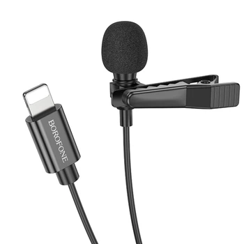 Микрофон-петличка BOROFONE BFK11 Elegant lavalier Lightning/2m, Black