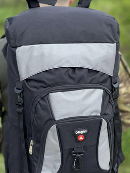 Універсальна військова сумка, армійська сумка містка 55л тактичний туристичний рюкзак Чорно-Сірий