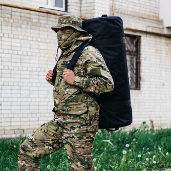 Універсальна сумка баул військова, армійський баул Оксфорд чорний 100 л тактичний баул-рюкзак