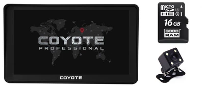 GPS Навигатор COYOTE&nbsp;812 TORR 512mb 8gb для легкового и грузового транспорта + Камера заднего вида с подсветкой + Карта памяти 16Gb MicroSD