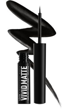 Płynny matowy eyeliner do konturowania powiek NYX Professional Makeup Vivid Matte Liquid Liner 01 czarny 2 ml (800897233860)