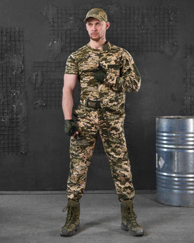 Тактический военный полевой костюм Defender ( Китель + Футболка + Штаны ), Камуфляж: Пиксель ВСУ, Размер: S