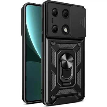 Чохол Fiji Camera Defence для Xiaomi Redmi Note 14S бампер із захистом камери та підставкою Black