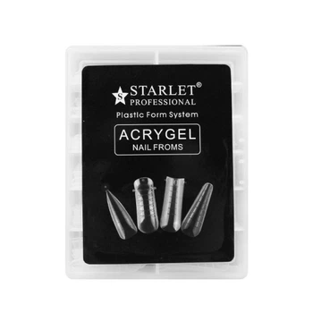 Верхние формы для наращивания ногтей Starlet Professional Acrygel миндаль квадрат универсальные балерина с разметкой прозрачные 96 шт