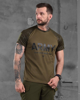 Армейская мужская футболка ARMY потоотводящая M олива+мультикам (87169)