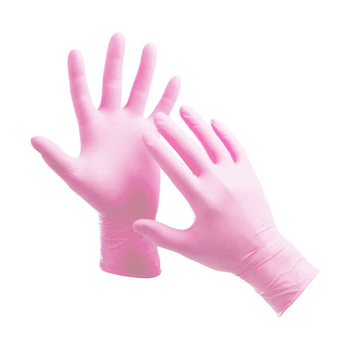Перчатки нитриловые упаковка - 5 пар, размер XS (без пудры), розовые (2000994179612)