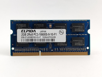 Оперативная память для ноутбука SODIMM Elpida DDR3 2Gb 1333MHz PC3-10600S (EBJ21UE8BDS0-DJ-F) 13353 Б/У