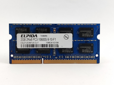 Оперативная память для ноутбука SODIMM Elpida DDR3 2Gb 1333MHz PC3-10600S (EBJ21UE8BFU0-DJ-F) 13347 Б/У