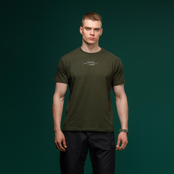 Футболка Basic Military T-Shirt з авторським принтом NAME. Олива. Розмір XL