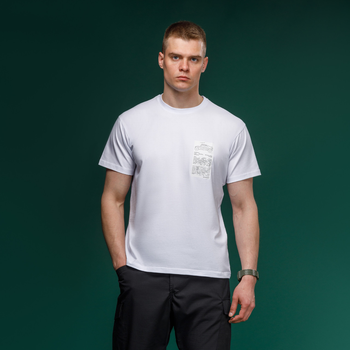 Футболка Basic Military T-Shirt. HMMWV. Cotton, білий з принтом. Розмір L